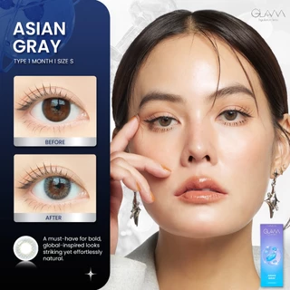 [ ซื้อ2คู่ถูกกว่า ] GLAM Hyaluron Lens💧รุ่น Asian Gray เลนส์ไฮยาลูรอน สำหรับคนตาแห้ง ตอบโจทย์คนรักสุขภาพดวงตา