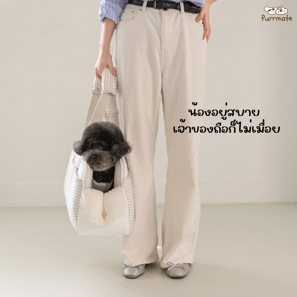 กระเป๋าสัตว์เลี้ยงนุ่มเบา พกพาสะดวก สำหรับแมว/หมาพันธุ์เล็ก ใช้เป็นเบาะในรถได้ Carrier Bag Lightweight &Portable รูปที่ 7