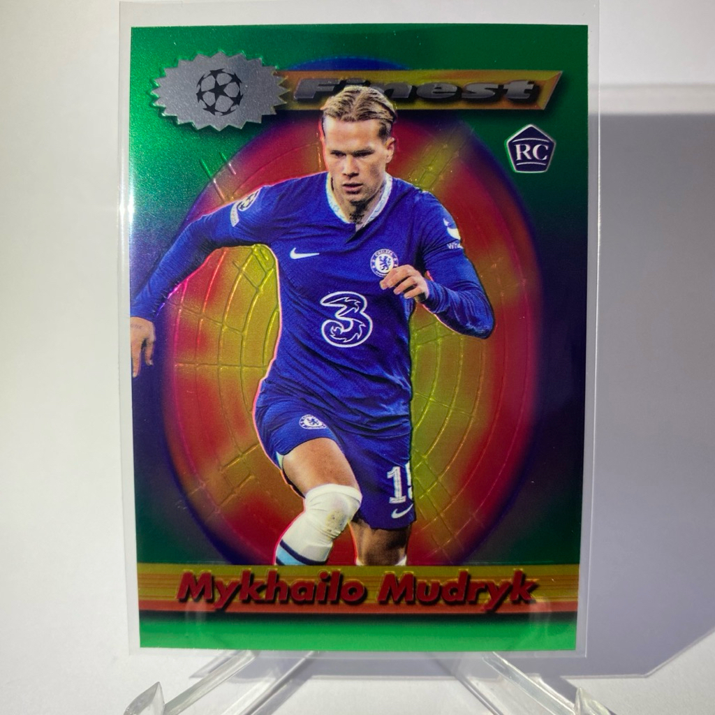 การ์ดนักฟุตบอล MYKHAILO MUDRYK , RC ,CHELSEA , TOPPS FINEST 2023