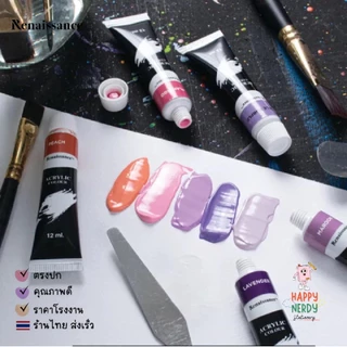 Renaissance ชุดสีอะคริลิค เรนาซองซ์ ขนาด 12 สี / 24 สี พาสเทล Pastel 12ml 1 กล่อง