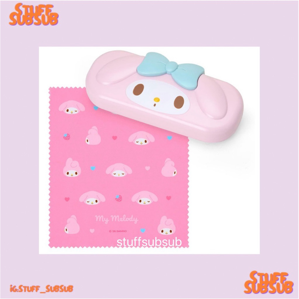 พร้อมส่ง/ของแท้ กล่องแว่นตา sanrio characters พร้อมผ้าเช็ดแว่น น่ารักมากก
