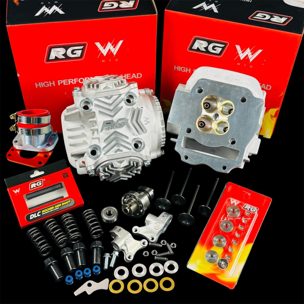 ฝา4วาล์วRGw125 18/21-25/28ล่าสุด2025V.3จัดเต็มชุดใหญ่คุ้มสุดกระเดื่องDLCรีเทนเนอร์ไทเทเนียมบ่าหลอด+บ่าทองแหลือง