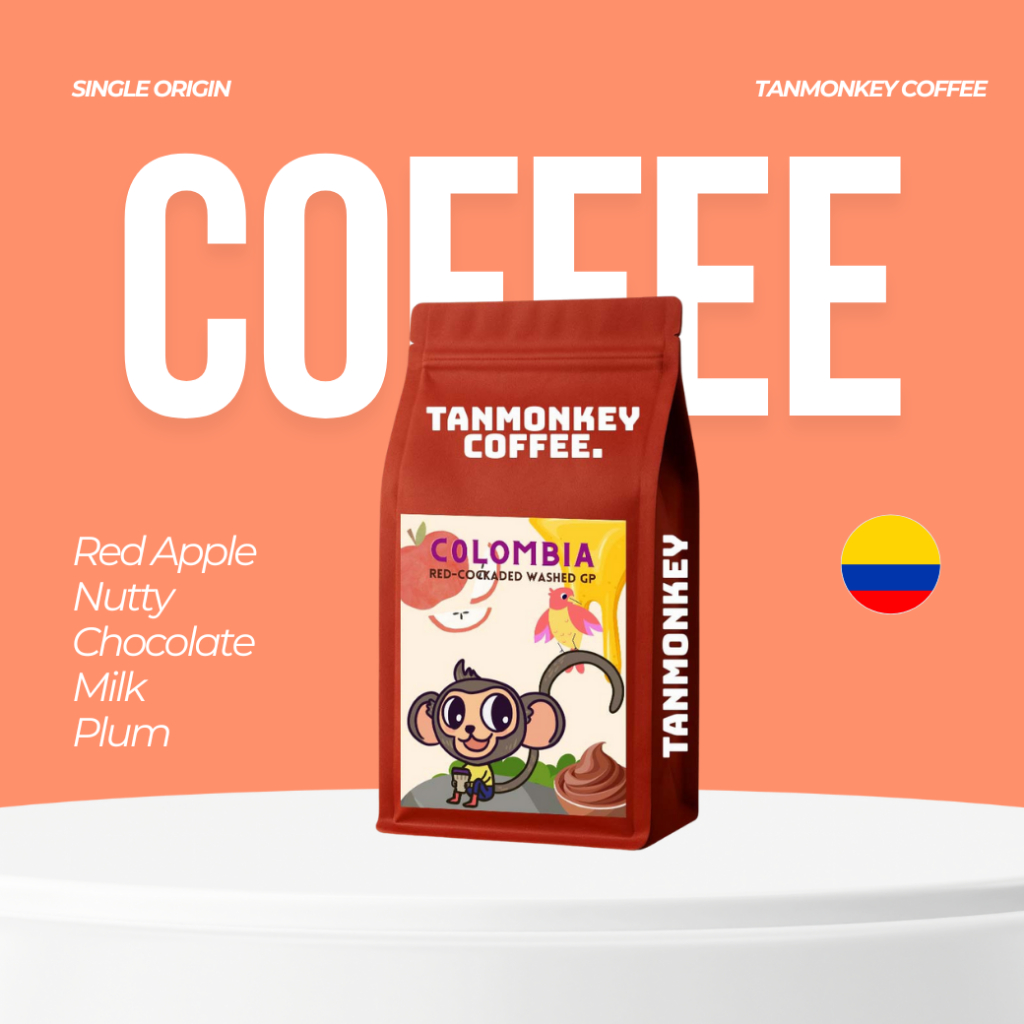 Tanmonkey Coffee เมล็ดกาแฟคั่ว Colombia Red-Cockaded Washed