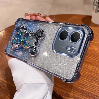 เคส หมีตู้น้ำ สำหรับ OPPO A6C A6S A6T A6 A6X A6PRO A5i A5X A5PRO A3 A3X A3PRO A54 A15 A5S A7 A12 F9 กากเพชร ฟรุ้งฟริ้ง