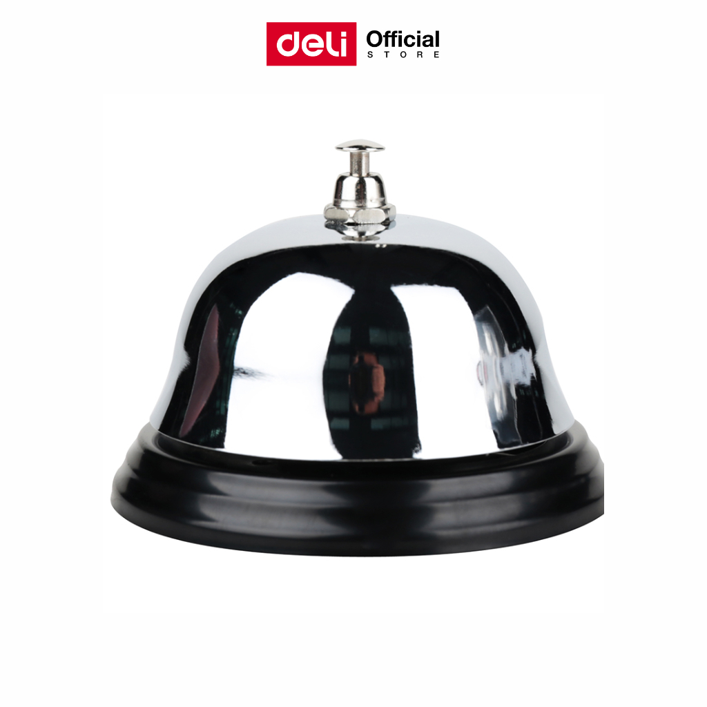 กริ่งเหล็กแบบกด Deli เสียงดังชัด ใช้เรียกพนักงาน ไลฟ์สด เคาน์เตอร์ โรงแรม Service Bell