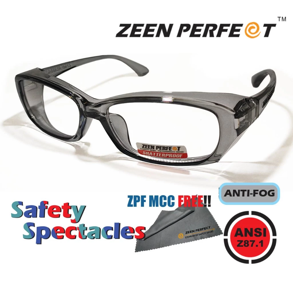 แว่นเซฟตี้ ZEEN PERFECT Sporty design ถอดเปลี่ยนเลนส์สายตาได้ เลนส์ป้องกัน UV400