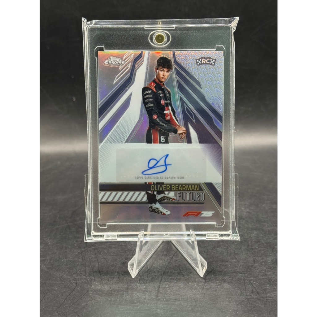 2025 Topps Chrome F1 Oliver Bearman Futuro Auto #FUT-BEA (SSP Case Hit) - Haas/Ferrari