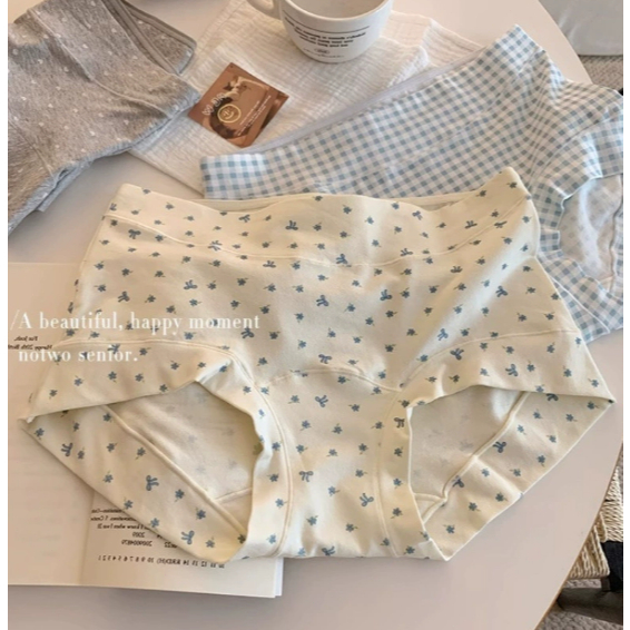 *1045 ลายดอกไม้ ผ้าฝ้ายแท้ 100% ไร้รอยต่อ มีเป้าแบบยาวพิเศษ ไซส์ M-XXL มีสต็อกในไทย