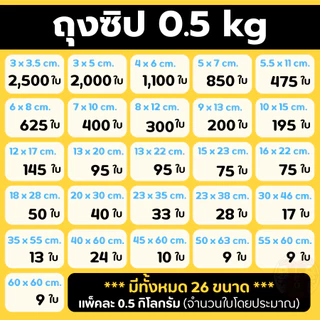 ถุงซิป ซิปใส ( แพ็ค 1 กก./0.5 กก.) ซิปมาตรฐาน รุ่นหนา รับน้ำหนักได้ดี หนา 160 ไมครอน ขึ้นไป ถุงใส