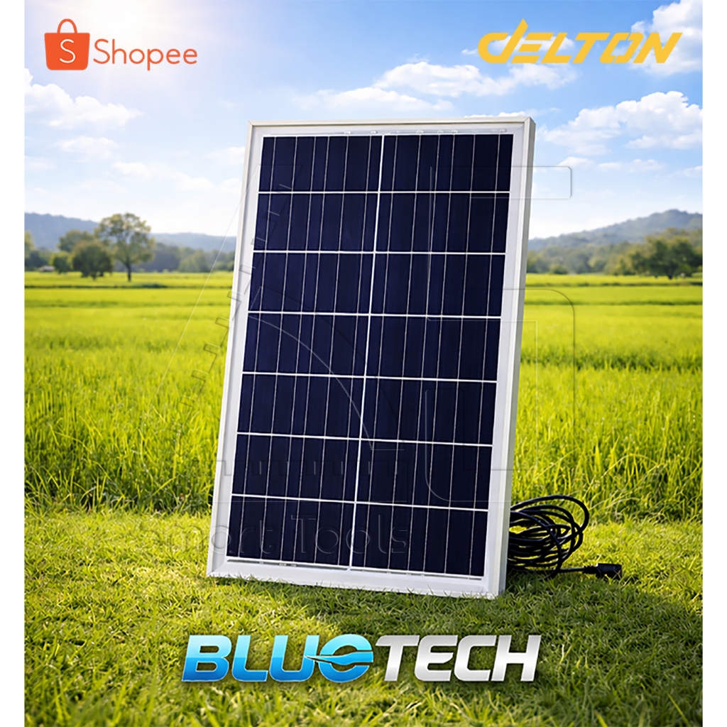 [ลดพิเศษ] BLUETECH แผงโซล่าเซลล์ พร้อมขาตั้ง PolyCrystalline 6V สายยาว สำหรับ ไฟตุ้ม ไฟโซล่าเซลล์ So