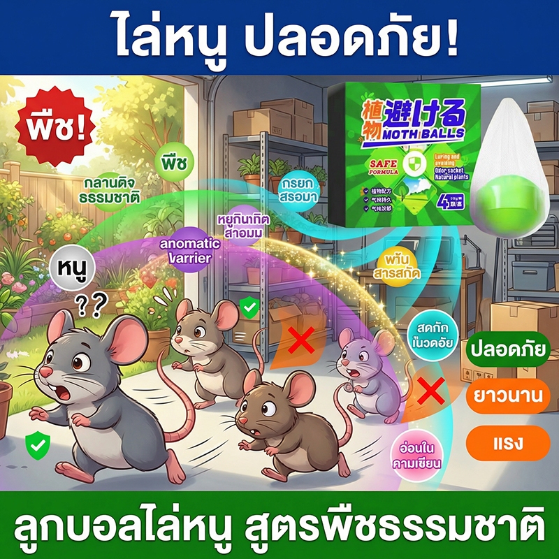 🐭 ไล่หนูอย่างง่ายดาย 🐭Lab ยาเม็ดไล่หนู ไล่หนู ใช้ปัจจัยพืช สูตรไม่เป็นอันตรายต่อคน กำจัดหนู ใช้งานง่าย ไม่เลอะมือ