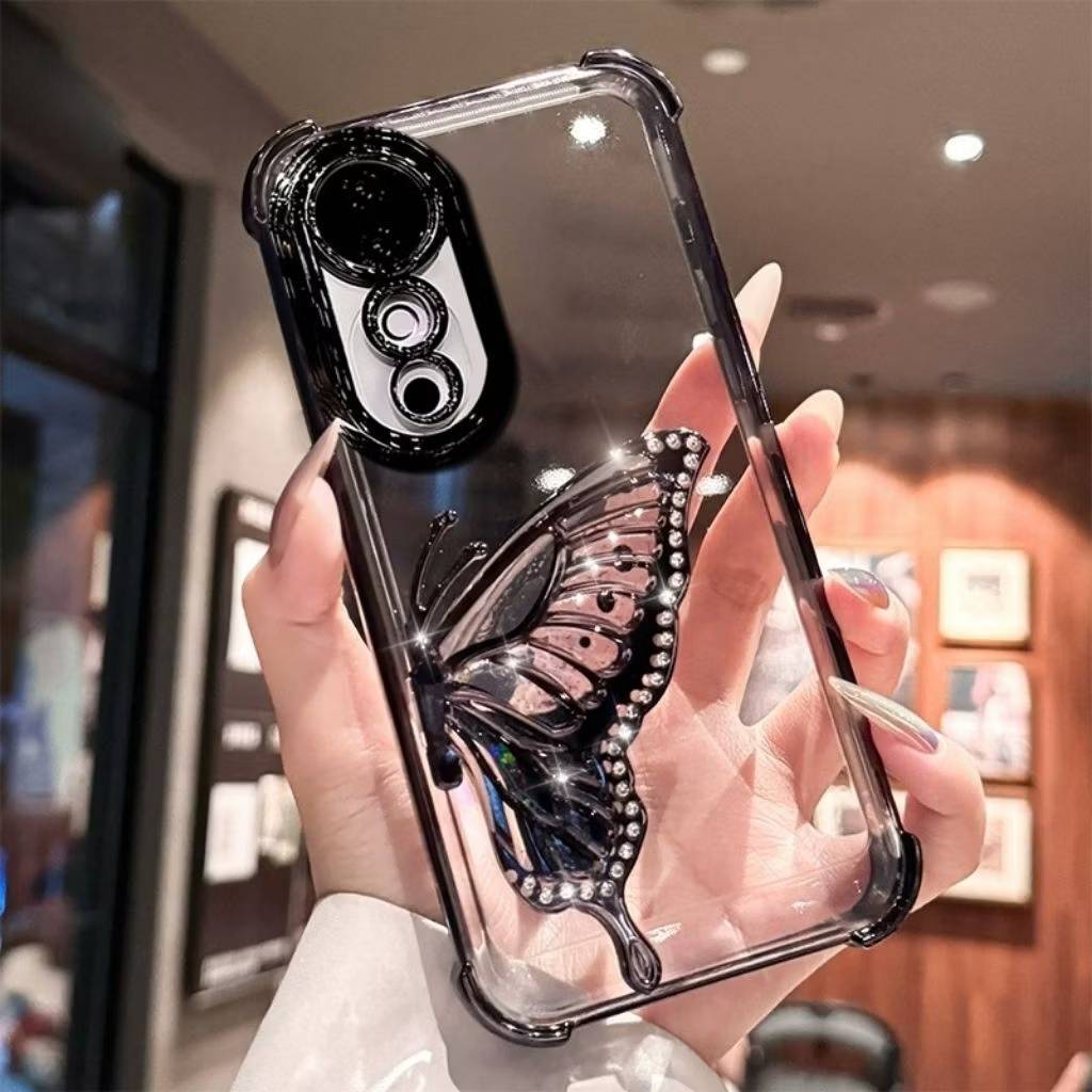 เคสสำหรับ VIVO V40 V40PRO V50 V60 V60Lite เคสใส ขอบสี ผีเสื้อ Q3