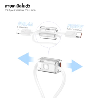 [พร้อมส่ง มีCCC] Disney Powerbank รุ่น VPC10-03PD PRO 10000mAh Fast Charging PD20W QC3.0 มีสายในตัว Type-C,L-Cable
