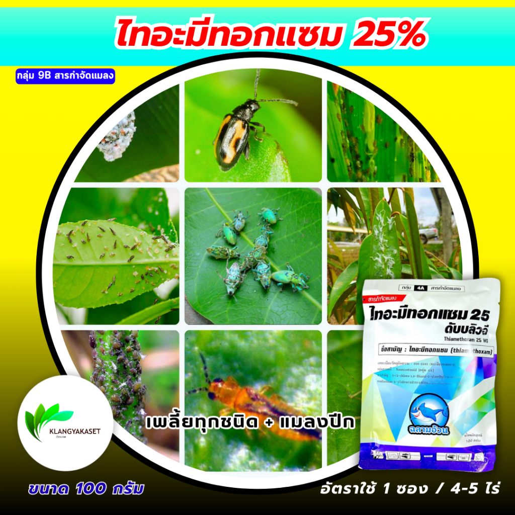 ไทอะมีทอกแซม ฉลาม ขนาด 100 กรัม กำจัดเพลี้ยไฟ เพลี้ยทุกชนิด