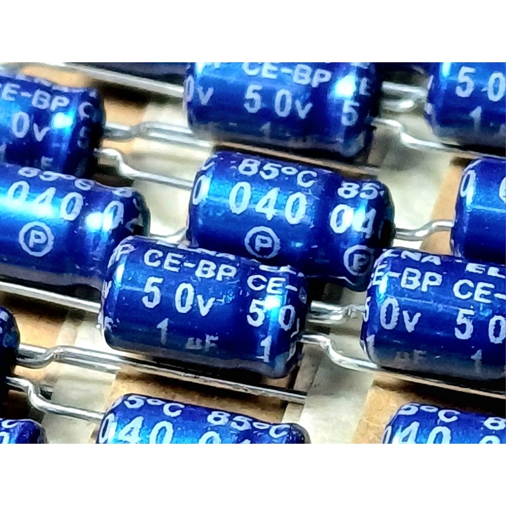 Elna CE-BP 1uf 50v capacitor bipolar ตัวเก็บประจุ คาปาซิเตอร์ bp ไบโพลาร์ ไบโพล่า ไม่มีขั้ว