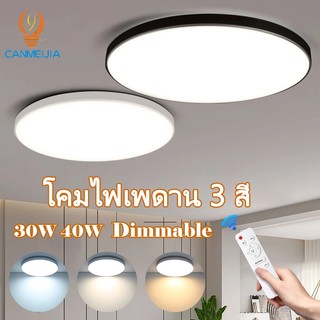 3สี ปรับได้ โคมไฟเพดาน โคมไฟติดเพดาน ไฟเพดานบ้าน led 50w 40w แผงไฟ ตกแต่งห้องนอนห้องนั่งเล่น ไฟเเต่งห้อง โคมไฟฝ้าเพดาน