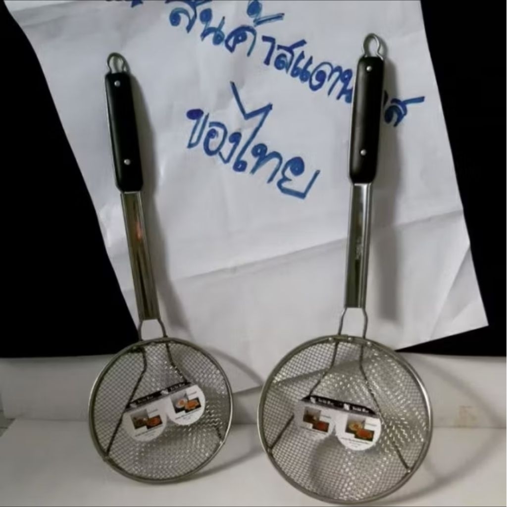 กระชอน ตาข่ายทรงลึก 16,18 ซม.ตราปลาคู่ (Twin Ray )ไม่ขึ้นสนิม