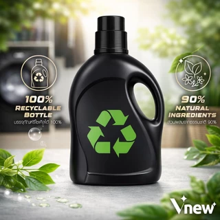 Vnew Black & Dark น้ำยาซักผ้าสำหรับผ้าสีดำและสีเข้ม ฟื้นคืนสีผ้าและซ่อมแซมเส้นใย 1.5 ลิตร x 6