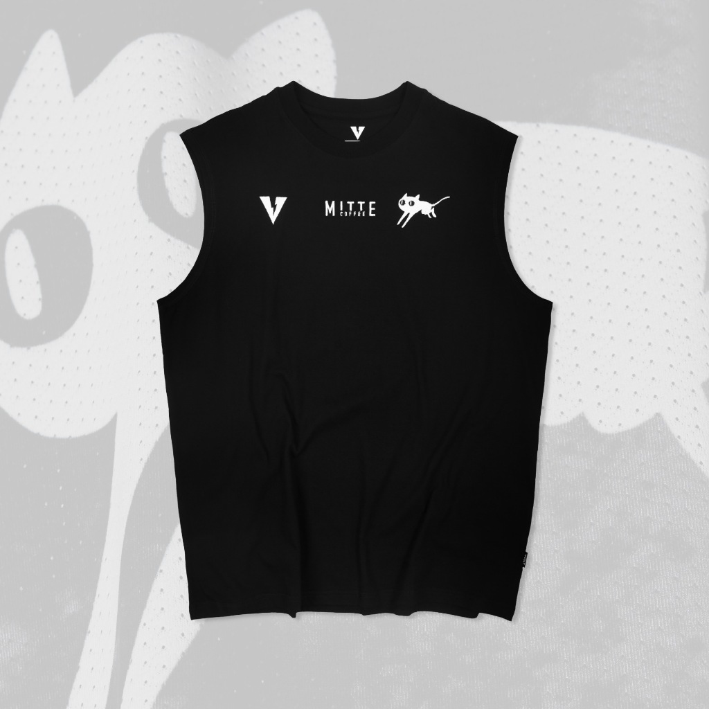 VOLT RUNNING x MITTE เสื้อวิ่งแขนกุด รุ่น Momentum 002 Running Club สีดำ