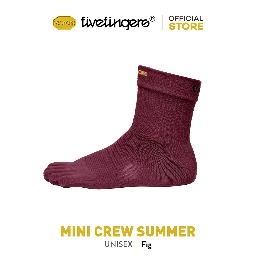 ถุงเท้า Vibram FiveFingers รุ่น Mini Crew Summer สี Fig