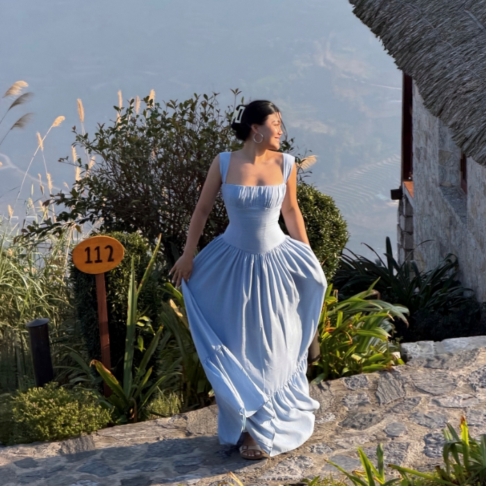 [Pre-Order] RAVii - Sicily Cotton Linen Maxi Dress