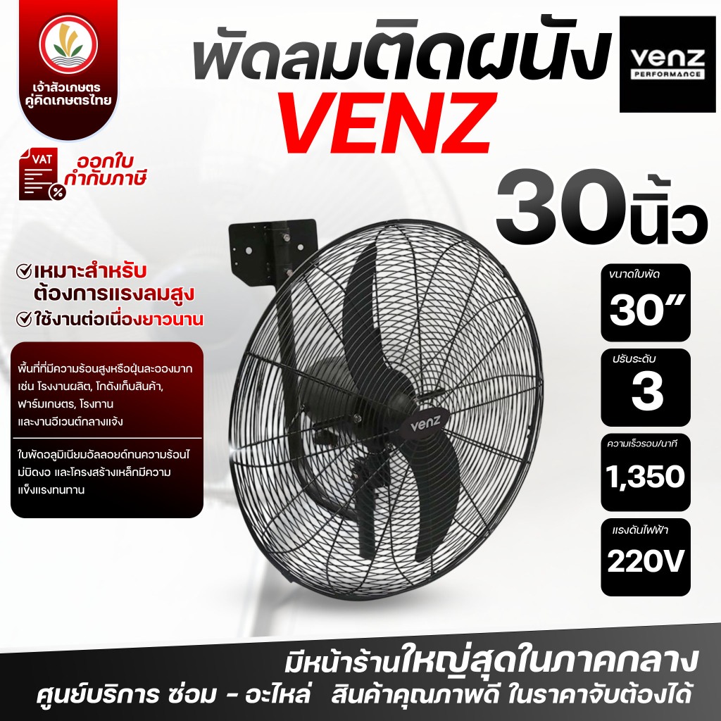 พัดลมติดผนัง ยี่ห้อ VENZ / TOSAKI พัดลม 24" 20" 26" 30" 24 นิ้ว 20 นิ้ว 26 นิ้ว 30 นิ้ว พัดลมยึดผนัง พัดลมแขวนผนัง พัดลม