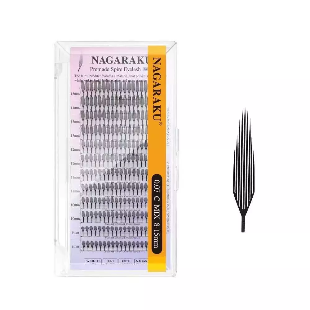 ขนตา NAGARAKU ทรงขนนก ขนตาช่อสำเร็จ ต่องาย เสร็จงานใว ขนตาปลอม ความหนาขนตา0.07
