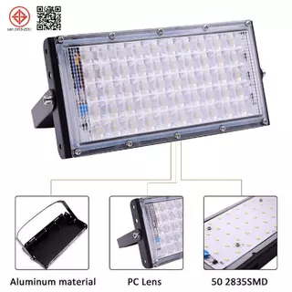 LED Floodlight 80w ไฟ สปอตไลท์ LED กันน้ำ ขนาด 50W โคมไฟ ไฟถนน โคมไฟภูมิทัศน์ ดวงไฟ 50 ดวง