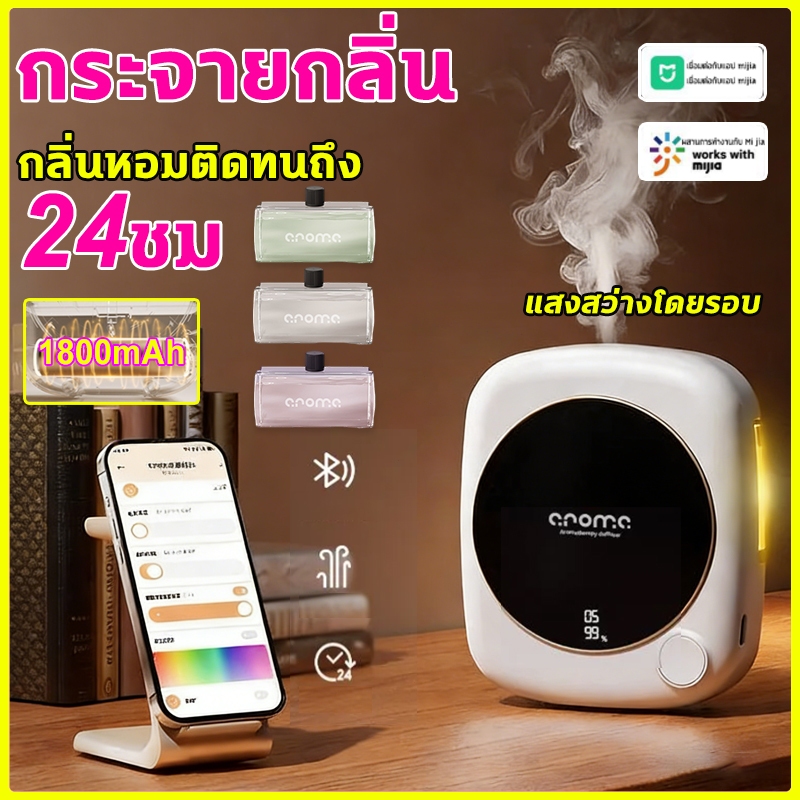 เครื่องพ่นน้ำหอมอัตโนมัติ กระจายกลิ่นหอมทั่วห้อง 360°ตั้งเวลาพ่นได้ พกพาสะดวก แบตเตอรี่ใช้งานนาน กลิ่นหอมติดทนถึง 24 ชม