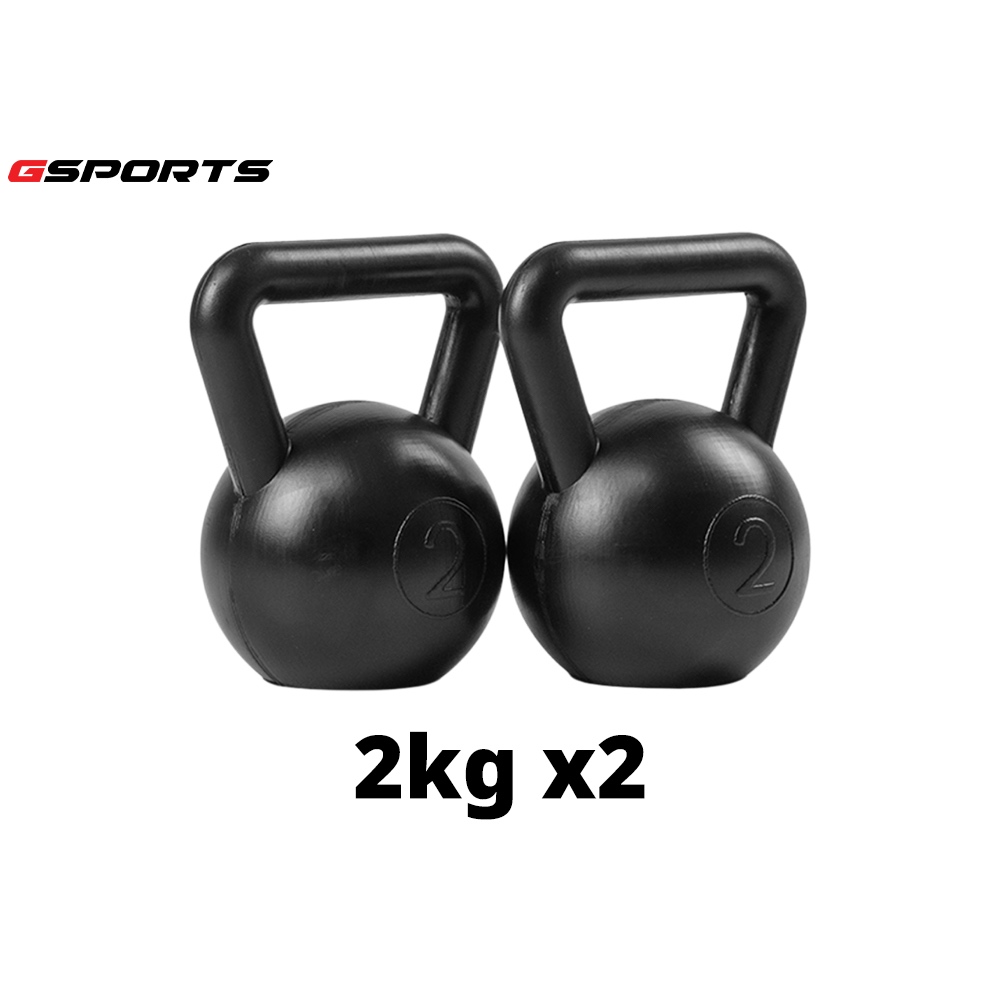 GSports ดัมเบล หูหิ้ว เคตเทิลเบล สีดำ 2 kg แพ็คคู่ Kettlebell Black 2 kg x 2 รุ่น KB02-B x 2