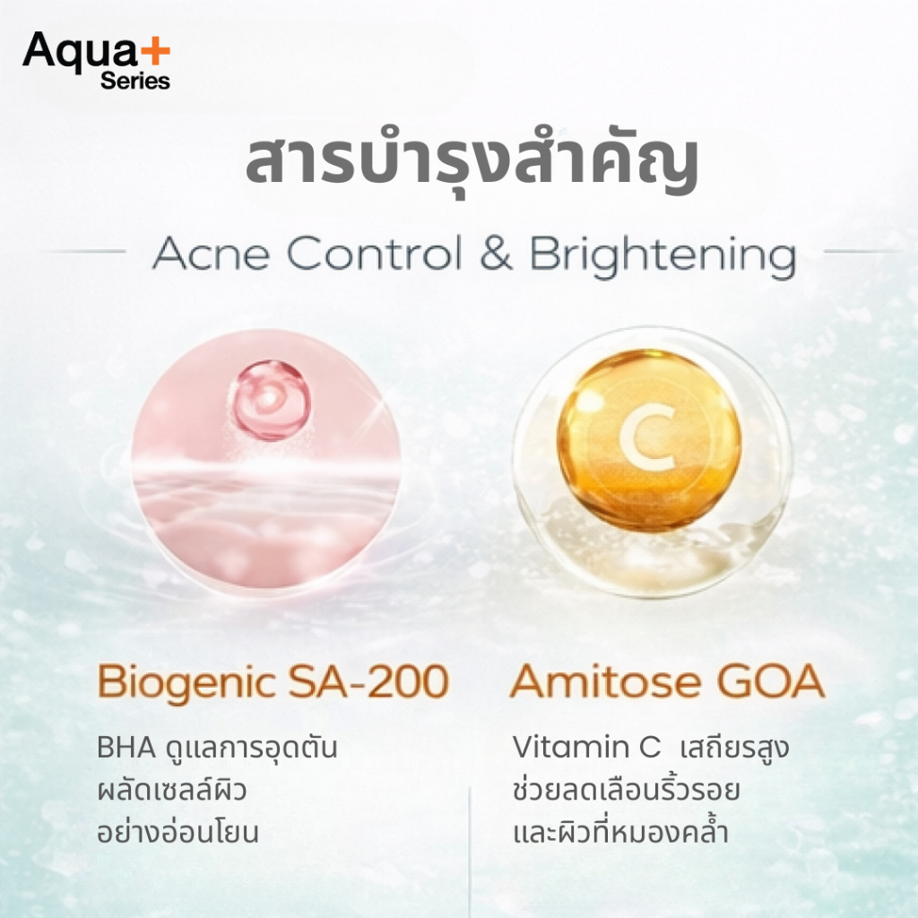 ( น้ำตบ คุมมัน กระชับรูขุมขน ลดสิว ผิวกระจ่างใส ) Aqua+Series Skin Enhancing Water Essence 140 ml. - รูปที่ 3