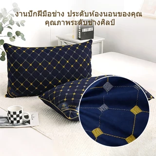 J-MU หมอน หมอนคุณภาพโรงแรมพรีเมี่ยม เสริมคอ หมอนนอน ระบายอากาศได้ดี นุ่มสบาย 19x29x8 นิ้ว (48x74x20 ซม)