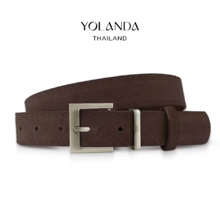 Yolanda สีดำ แมทช์ง่าย ดีไซน์พรีเมียม ใส่ง่าย Belt สีกาแฟ หัวเข็มขัดสีทองและสีเงิน ดูแพงแบบมีรสนิยม FF1614 FF1615