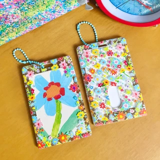 card holder ที่ใส่บัตร ใส่รูป อะคริลิกใส พิมพ์ลายดอกไม้น่ารัก give.me.museums