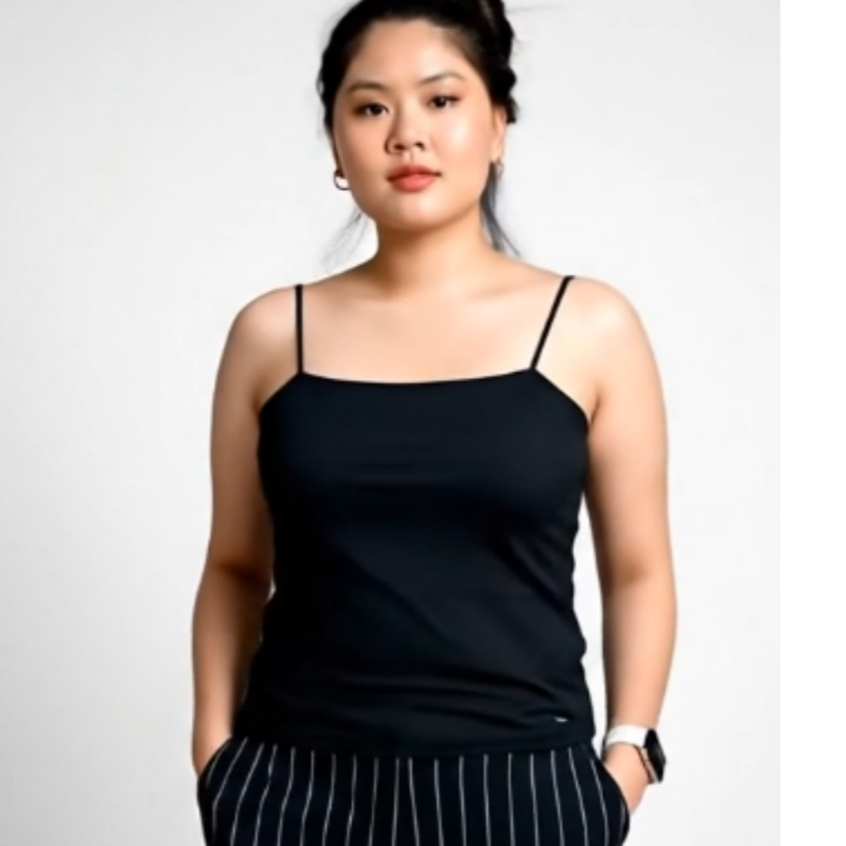 🔥 ( ตัดเต็ม ไซส์ *XL ) 🔥สายเดี่ยวสาวอวบ สายเดี่ยวคอตรงเต็มตัว แบรนด์ CHOTYSHOP  BAU.C เสื้อผ้าคนอ้วน