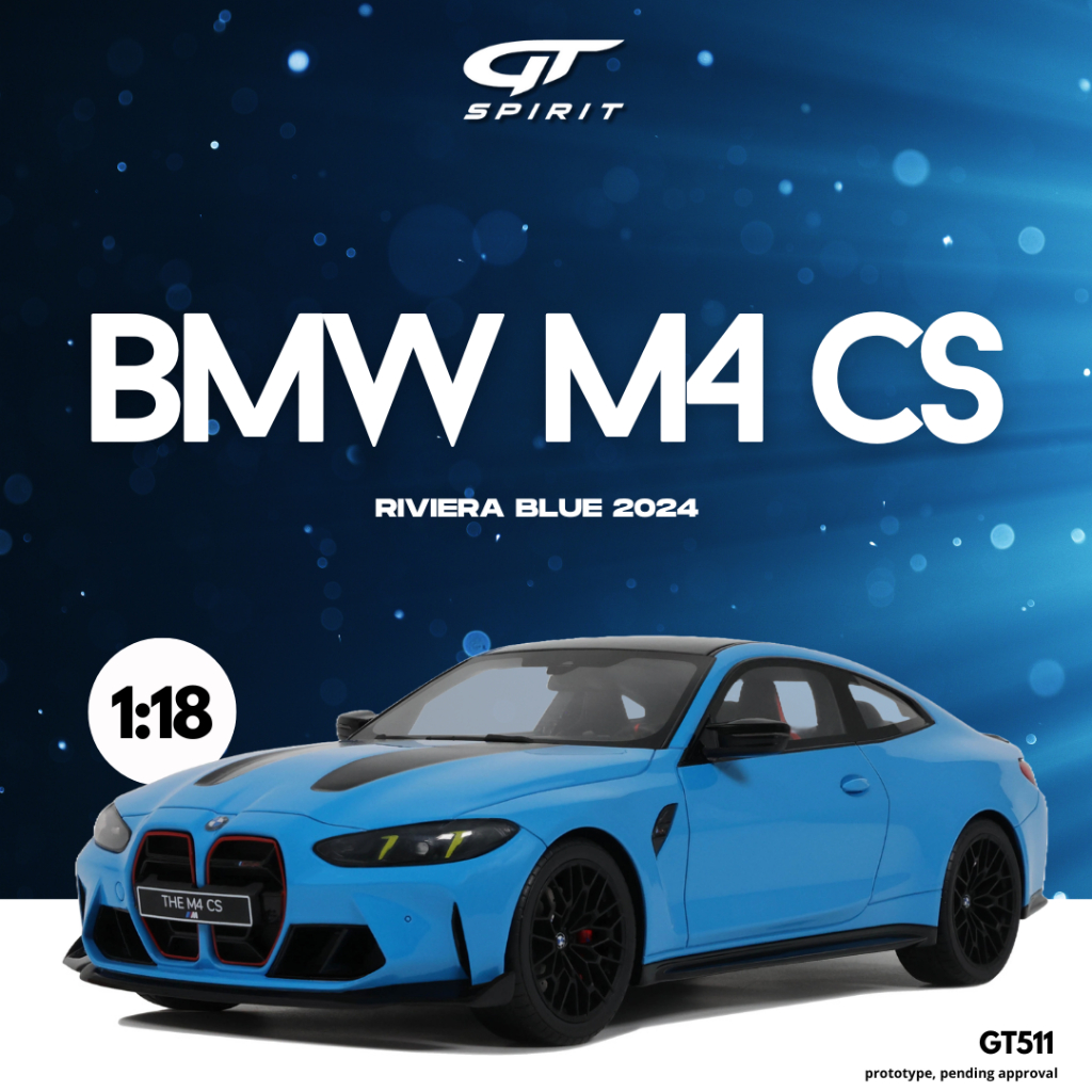 BMW M4 CS RIVIERA BLUE 2024 1/18 (GT SPIRIT)