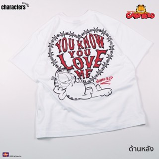 [NEW] Garfield เสื้อผู้ใหญ่ทรงโอเวอร์ไซส์ ลายการ์ฟิลด์หัวใจว…