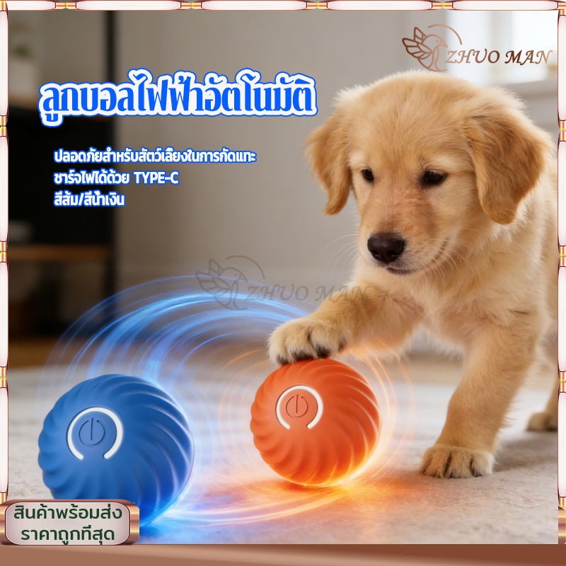 ของเล่นแมว ของเล่นหมา ลูกบอลไฟฟ้าอัตโนมัติ ลูกบอลแมวอัติโนมัติ เรืองแสง ลูกบอลแมวหยอกล้ออัตโนมัติ หมุนได้ 360องศา