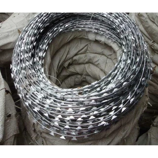 ลวดหนามหีบเพลง BTO-22 ยาว10เมตร (เส้นผ่านศูนย์กลาง30cm-90cm) HotDipped Galvanized Razor Barbed Wire ลวดหนามทหาร ล้อมรั้ว