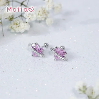Motta Silver Earring จิวเงินแท้ ดาวเสาร์หัวใจหลากสี