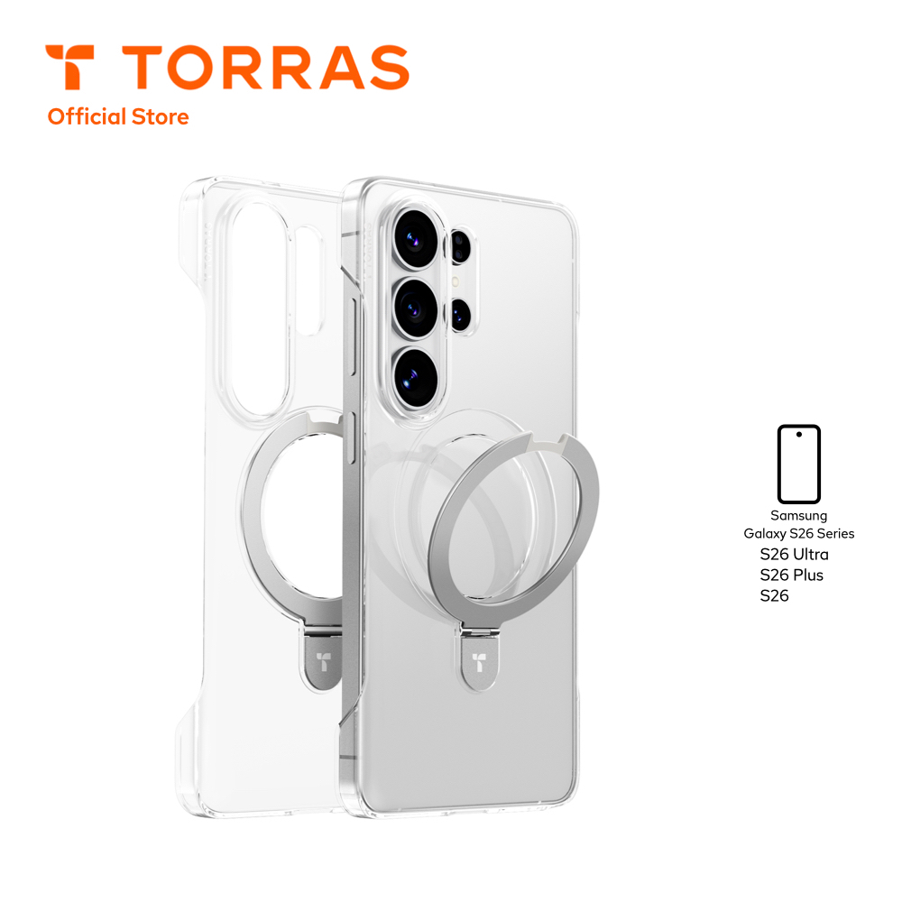 TORRAS เคสกันกระแทก Ostand Slim ใช้สำหรับ Samsung Galaxy S26 Series ขาตั้งไร้รอยต่อ ปรับได้ 180 องศา