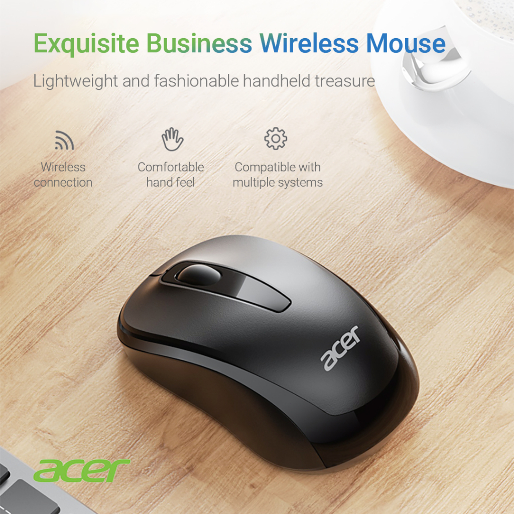 Acer เมาส์ไร้สาย M157 ปรับ DPI 3 ระดับ ส่งสัญญาณ 10 เมตร ดีไซน์ไร้เสียง Mouse Wireless เม้าส์ ราคา ถูกที่สุด ดีลบีเคเค แกลเลอรีภาพที่ 2