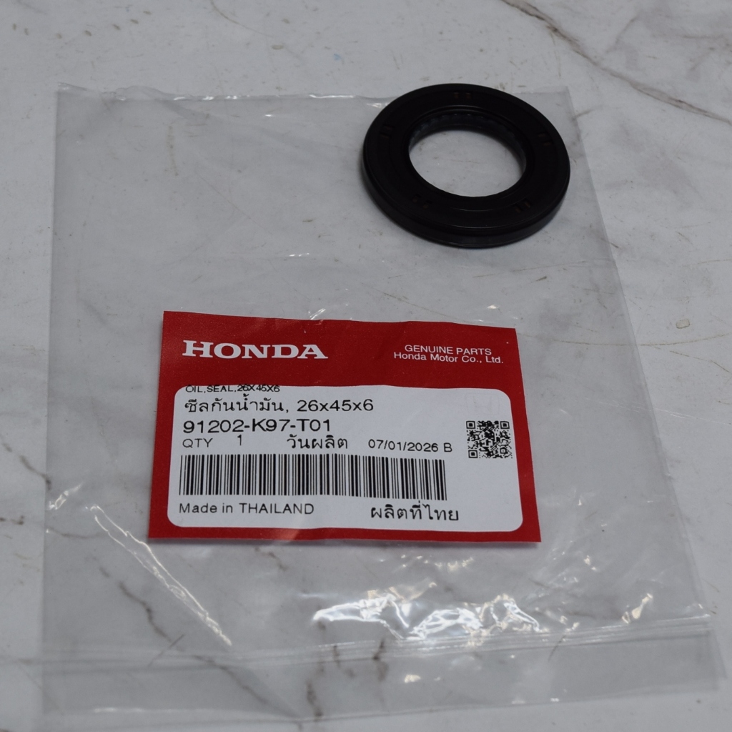ซีลกันน้ำมันข้อเหวี่ยงซ้าย ADV150 ปี2019-2022 ,ADV160 แท้เบิกจากศูนย์ฮอนด้า ราคา/1ชิ้น 91202-K97-T01