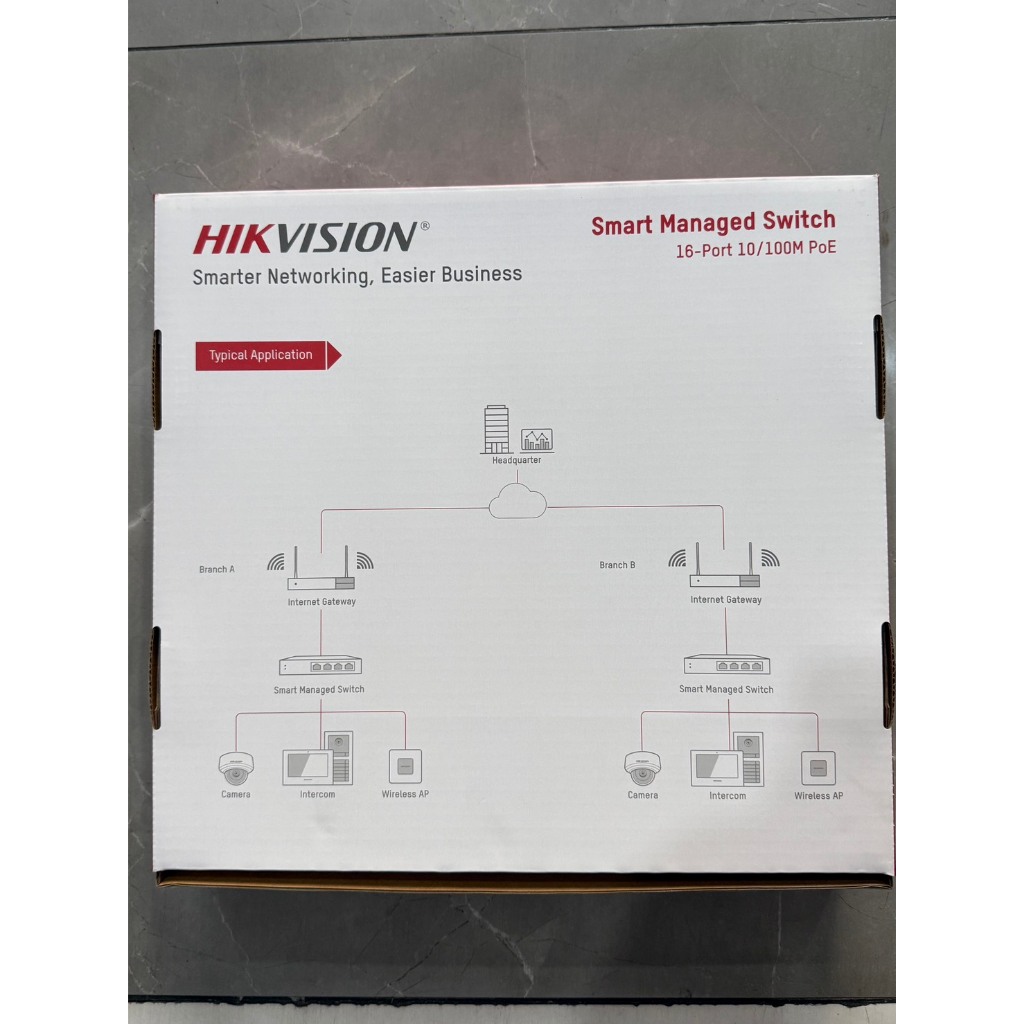 Switch hub poe smart managed switch Hikvision DS-3E1318P-EI/M (hub 16 poe + 2 uplink)