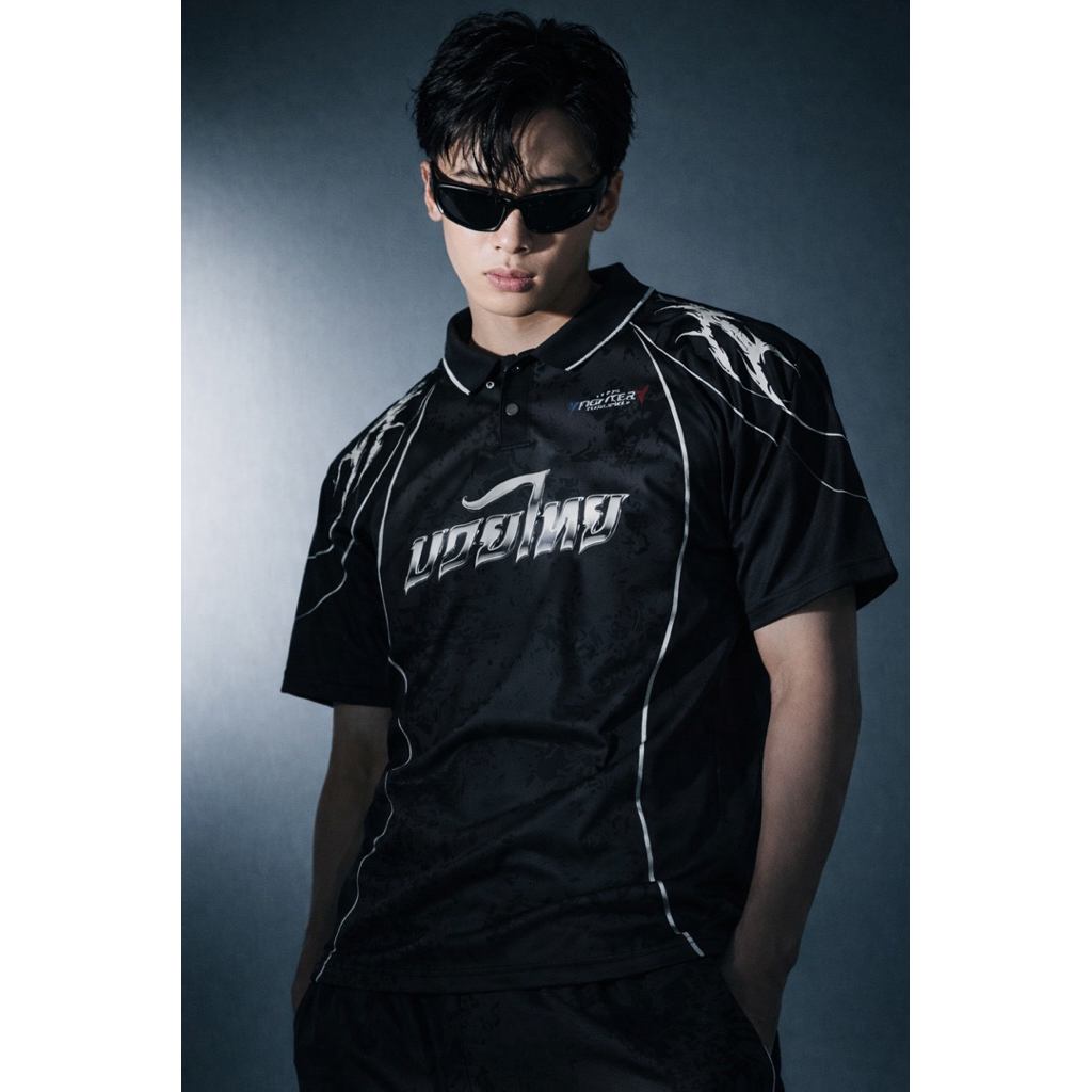 Fighter Retro Jersey เสื้อกีฬาคอปก