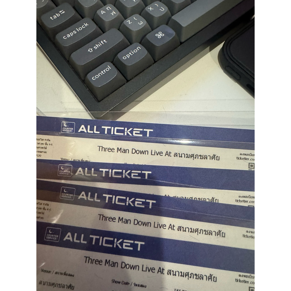 บัตรยืน Three man down 4 ใบ