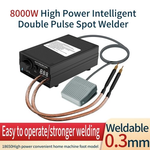 Spot Welder, 8000W Adjustable 18650 Battery Spot Welding Machine Rechargeable Portable Spot Welding 
