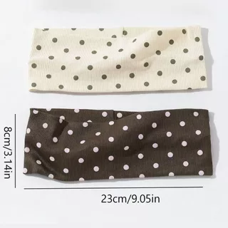 HD-009 ที่คาดผมลายจุด ผ้ายืดนุ่ม ใส่สบาย สไตล์มินิมอล น่ารัก ขายแยกชิ้น | Polka Dot Headband (พร้อมส่งในไทย)
