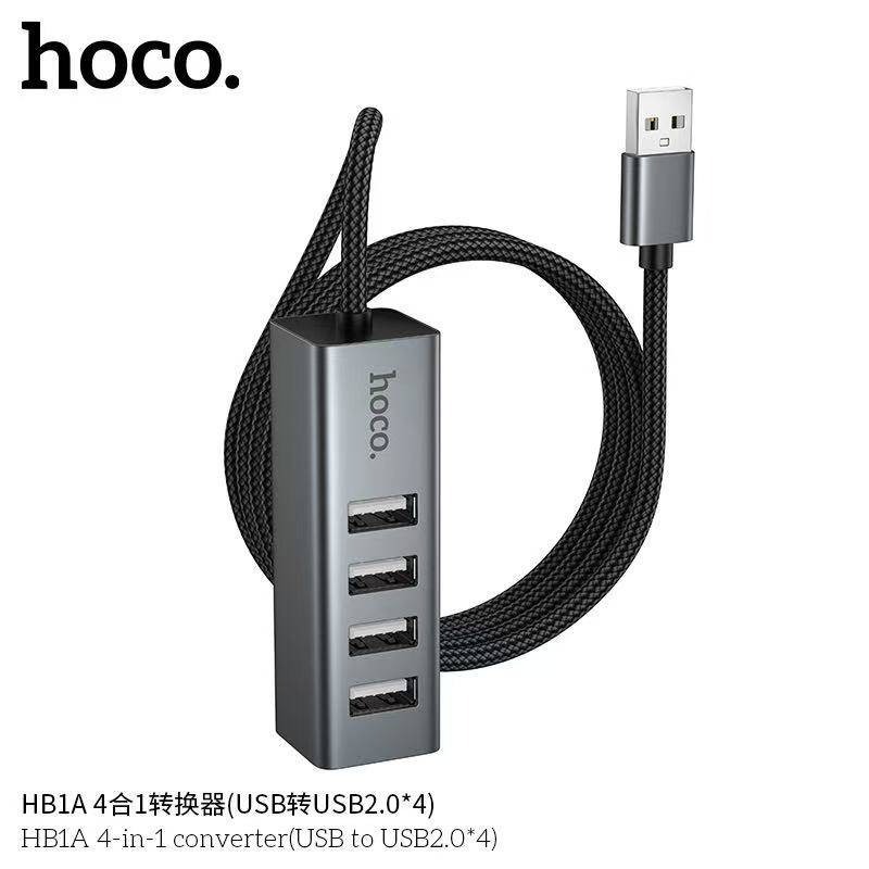 HOCO HB1A USB HUB 4 Port เพิ่มช่องเสียบ USB สำหรับ PC Labtop สายยาว 1 เมตร USB 2.0