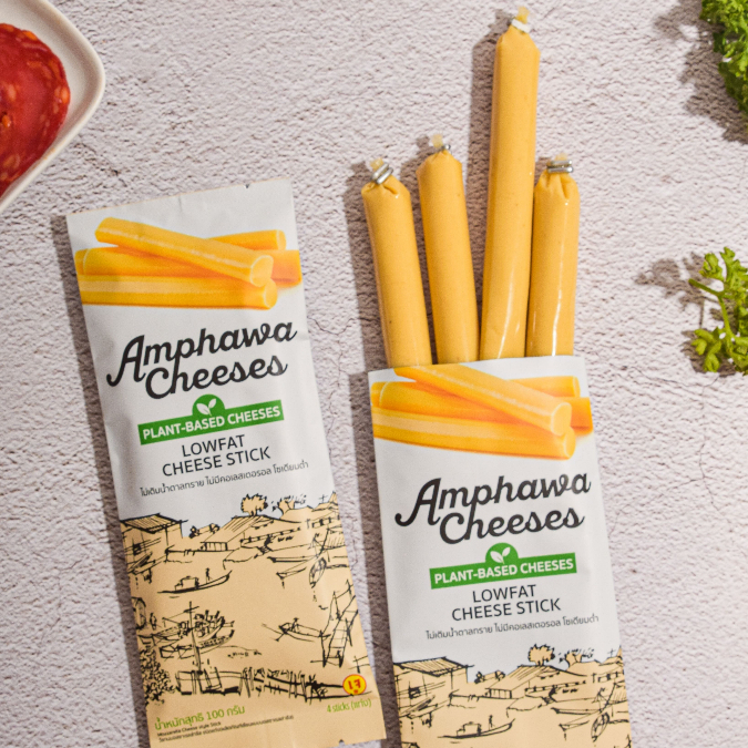 อัมพวาชีส ชีสสติ๊ก AmphawaCheeses นัวแบบชีส ไขมันต่ำ นุ่มละมุนลิ้น Plant-Based